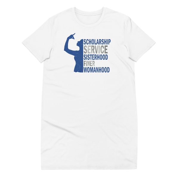 Zeta Phi Beta Hand Sign Principles T-Shirt Dress on Sale - Image 2